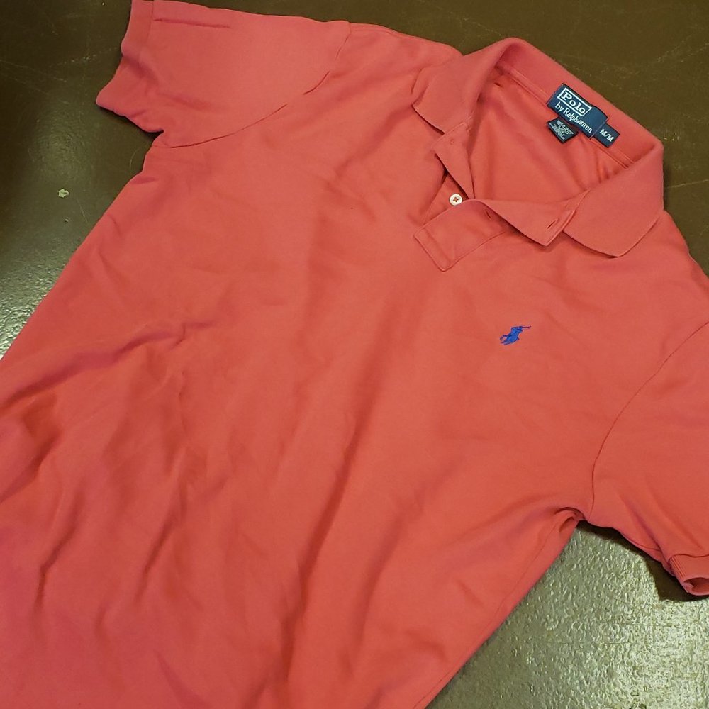 Polo by Ralph Lauren M/M Coral 2-button Polo with Blue Pony (Mens' )